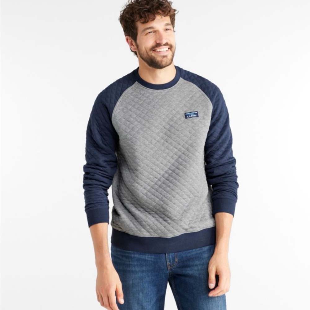 Men's Quilted Colorblock Crewneck Sweatshirt
